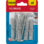Hmoždinka univerzální s rovným nebo kruhovým hákem 12 mm, 10× 4 ks blistr