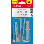 Hmoždinka univerzální s rovným nebo kruhovým hákem 12 mm, 9× 2 ks blistr