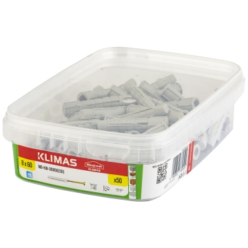 Hmoždinka univerzální rozpěrná 8x50 mm/4,5x60 mm, 6× 50 ks MB-KW-08060(50)(X6)