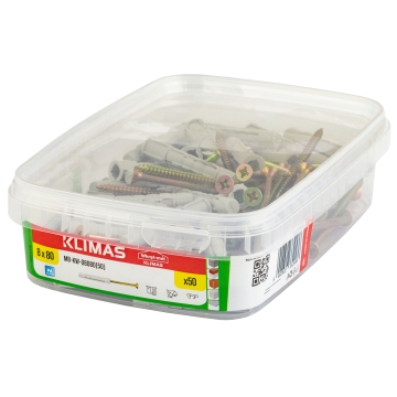 Hmoždinka univerzální rozpěrná 8x50 mm/4,5x80 mm, 6× 50 ks MB-KW-08080(50)(X6)