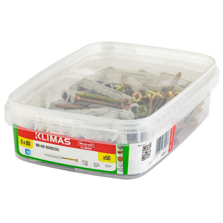 Hmoždinka univerzální rozpěrná 8x50 mm/4,5x80 mm, 6× 50 ks MB-KW-08080(50)(X6)