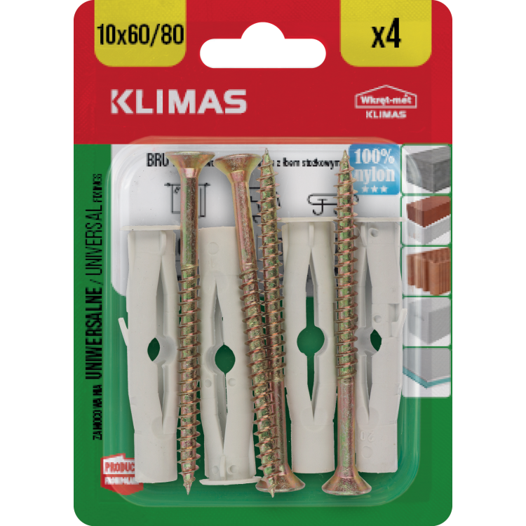 Hmoždinka rozpěrná 10x80 mm, 10× 4 ks blistr