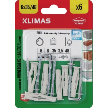 Hmoždinka rozpěrná 6x48 mm, 10× 6 ks blistr