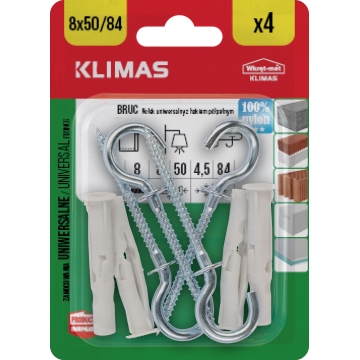 Hmoždinka rozpěrná 8x84 mm, 10× 4 ks blistr BRUC-08084(X10)