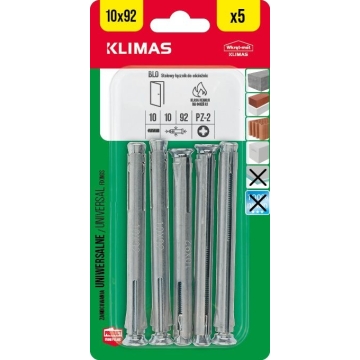 Kotva kovová pro montáž zárubní 10x92 mm, 9× 5 ks blistr