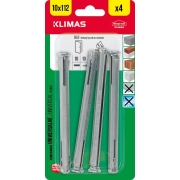 Kotva kovová pro montáž zárubní 10x112 mm, 9× 4 ks blistr