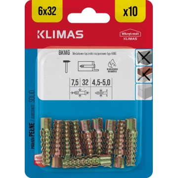 Hmoždinka natloukací kovová do pórobetonu 6x32 mm, 10× 10 ks blistr