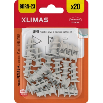 Hmoždinky do sádrokartonu 23 mm, 10× 20 ks blistr