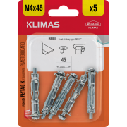 Hmoždinka do sádrokartonu ocelová 4x45 mm, 10× 5 ks blistr