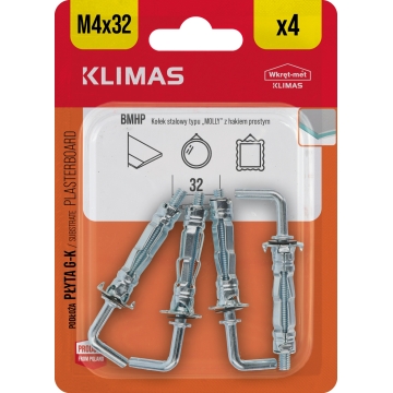 Hmoždinka do sádrokartonu ocelová 4x32 mm, 10× 4 ks blistr BMHP-04032(X10)
