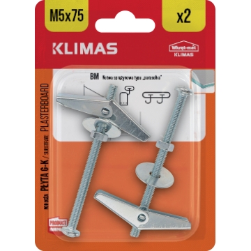 Kotva překlopná 5x75 mm, 10× 2 ks blistr