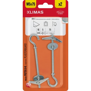 Kotva překlopná 5x75 mm, 9× 2 ks blistr BM-05075-C(X9)