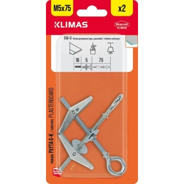 Kotva překlopná 5x75 mm, 9× 2 ks blistr BM-05075-O(X9)