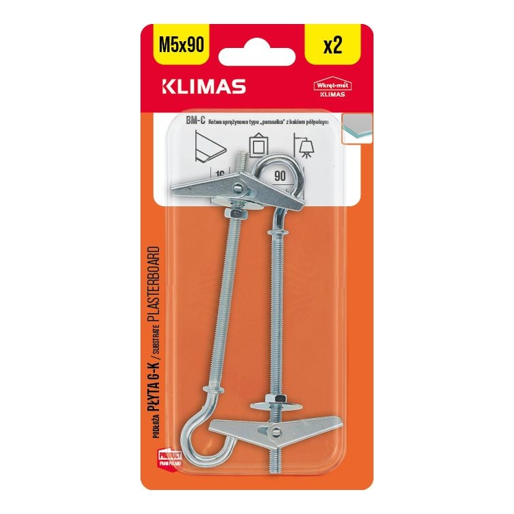 Kotva překlopná 5x90 mm, 9× 2 ks blistr BM-05090-C(X9)