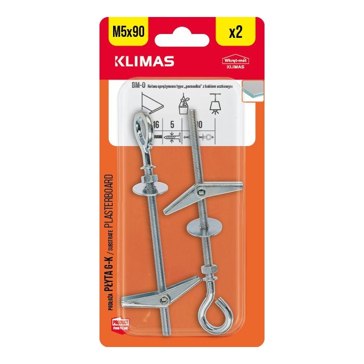 Kotva překlopná 5x90 mm, 9× 2 ks blistr BM-05090-O(X9)