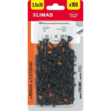 Vrut do sádrokartonu 3,5x35 mm, 9× 100 ks blistr BGM-35035(X9)