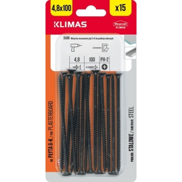 Vrut do sádrokartonu 4,8x100 mm, 9× 15 ks blistr BGM-48100(X9)
