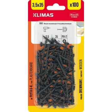 Vrut do sádrokartonu 3,5x35 mm, 9× 100 ks blistr BGD-35035(X9)