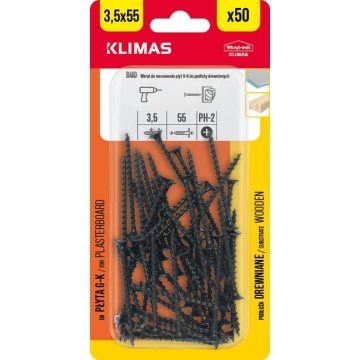 Vrut do sádrokartonu 3,5x55 mm, 9× 50 ks blistr BGD-35055(X9)