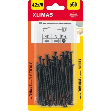 Vrut do sádrokartonu 4,2x70 mm, 9× 50 ks blistr BGD-42070(X9)