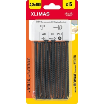 Vrut do sádrokartonu 4,8x100 mm, 9× 15 ks blistr BGD-48100(X9)