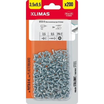 Vrut do sádrokartonu 3,5x95 mm, 9× 200 ks blistr BTEX-35095-B(X9)