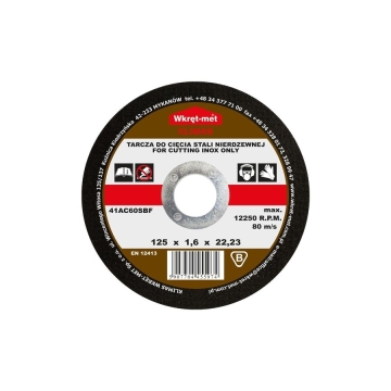 Korundový kotouč řezný / brusný 125x1,6x22 mm, 10 ks TCSI-12516(X10)