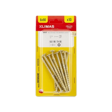 Vrut konstrukční s talířovou hlavou TX 6X90 BLISTR (6ks/blistr)