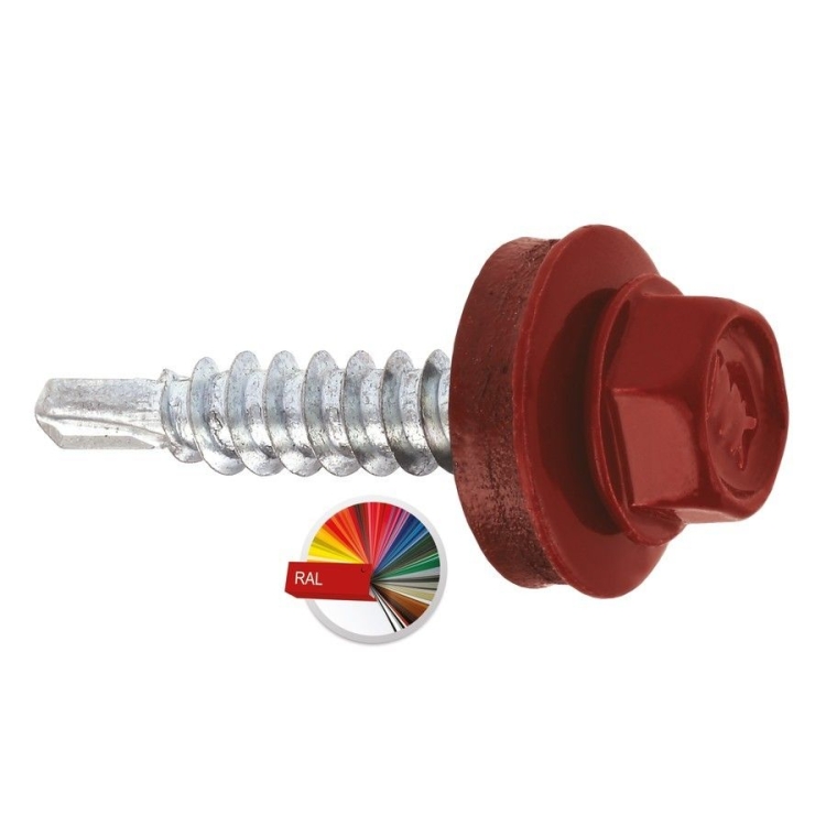 Sešívací farmářský šroub s podl. RAL 814 (6011) 4,8 x 20 mm (250ks)