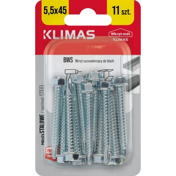Farmářský šroub s podl. do oceli 5,5x45 BLISTR (10ks)