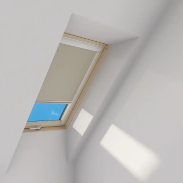 Zatemňující roleta FAKRO ARF/D do ploché střechy, barva 227 – tmavě béžová