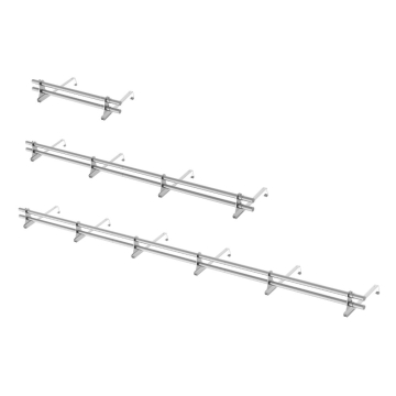 Snehový zachytávač rúrkový – sada 2,4 m / 3,6 m pre pálené a betónové škridly do 52 cm (držiaky + rúrky ø 32 mm)