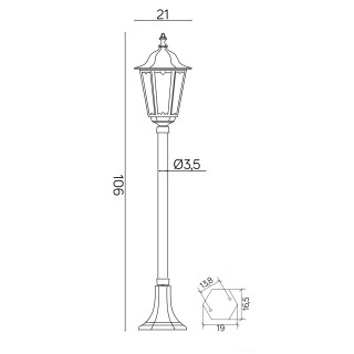 [VYPRODEj] Stojací zahradní lampa Retro Midi K 5002/2/M