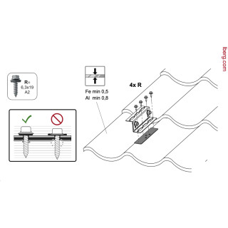 Bracket for solar systems - roof sheeting