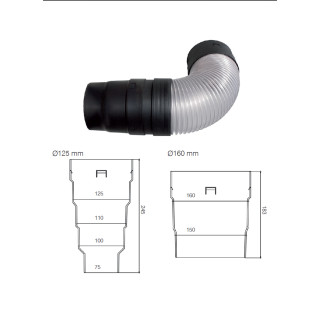 Reduktor i przyłącze VIRTUM 125 mm