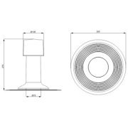 Větrací komínek H275 DN75 komplet pro bitumen