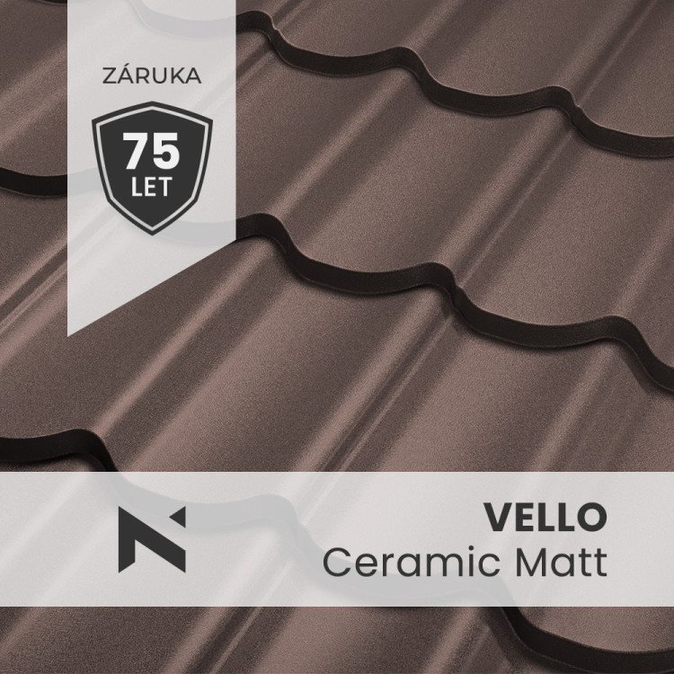 VELLO Ceramic Matt BT 350 0.6 mm roof tile