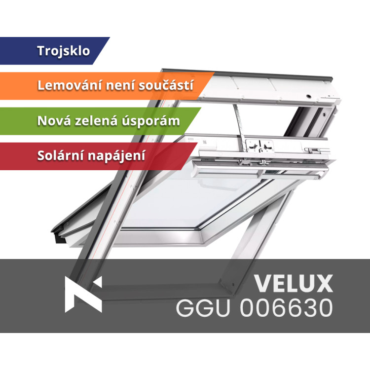 Ventana de tejado con mando a distancia de eficiencia energética Velux Solar GGU 006630 - Calidad superior