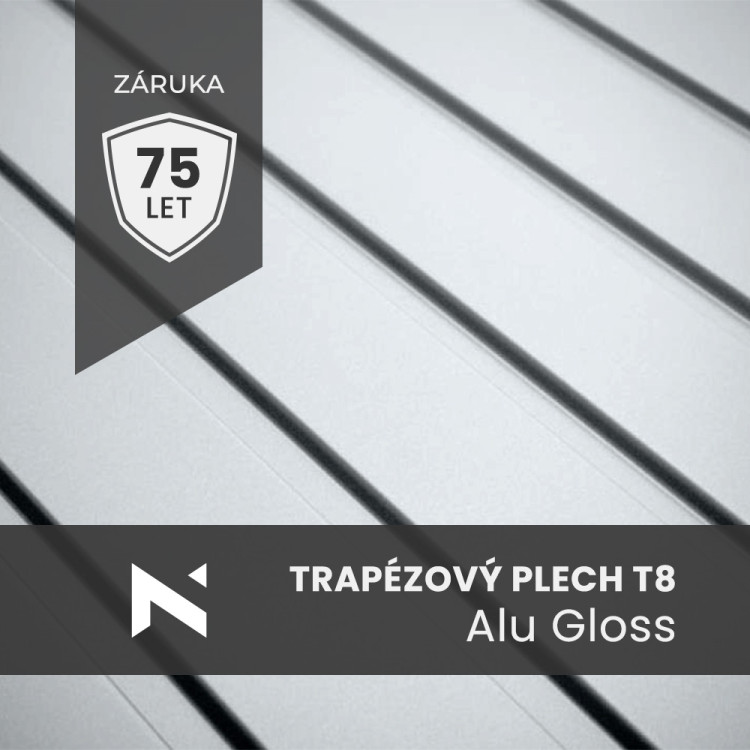 Trapezoidal sheet T8 Alu gloss - Durability and Aesthetics - Buy Now!