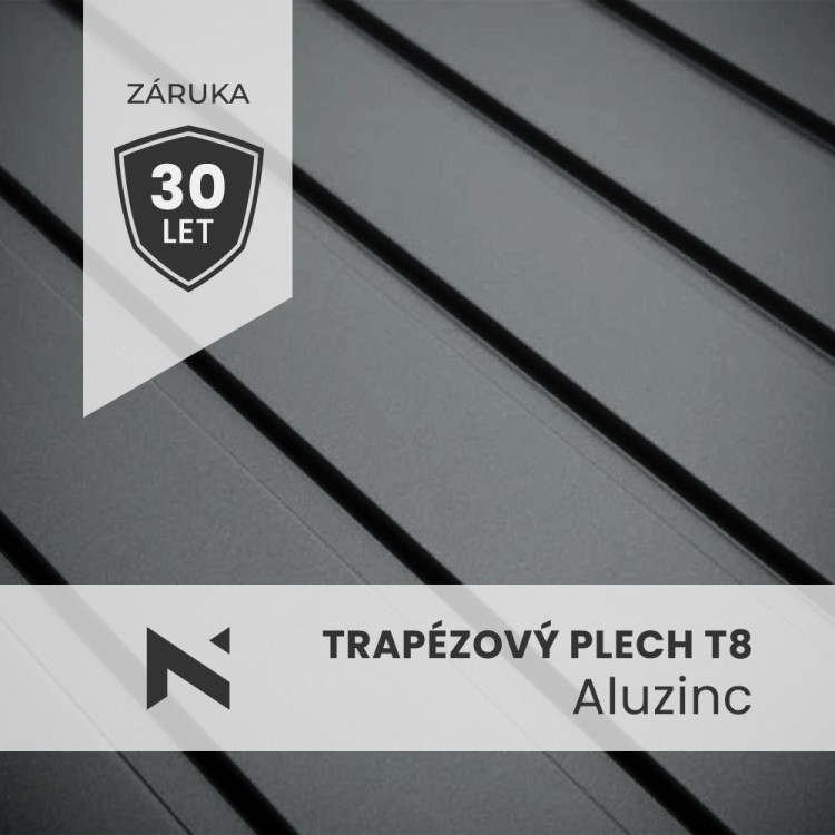 Trapézový plech T8 Aluzinek 0,7 mm