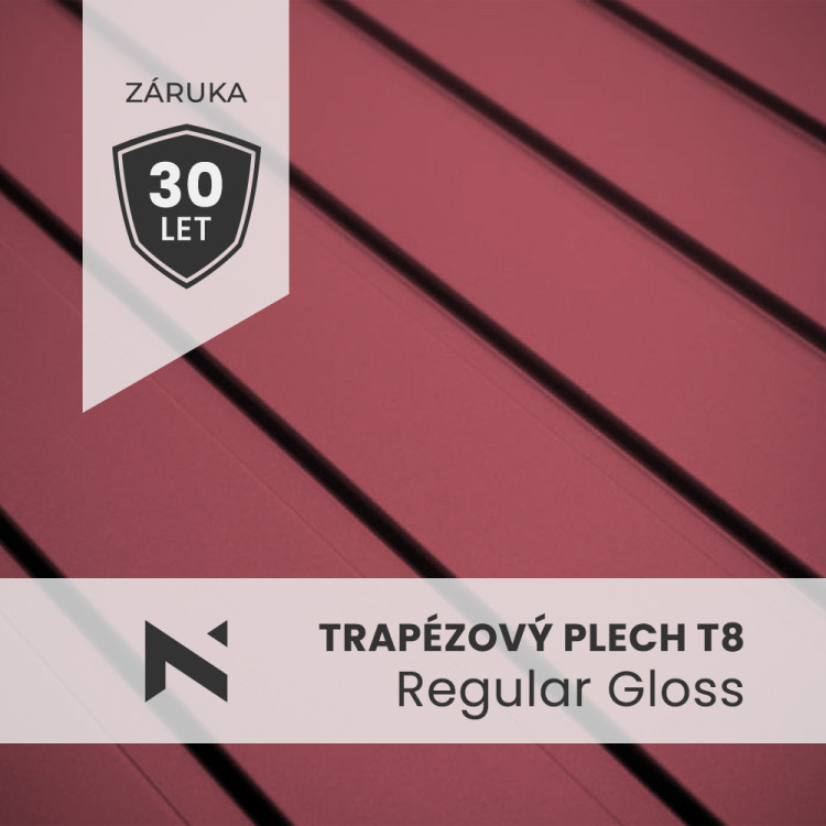 Trapézový plech T8 Regular Gloss 0,5mm