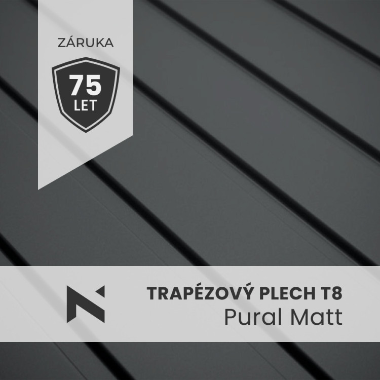 Trapézový plech T8 Pural Matt BT 350