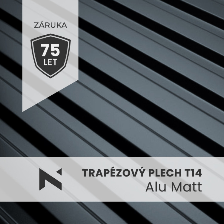 Trapézový plech T14 Alu Matt