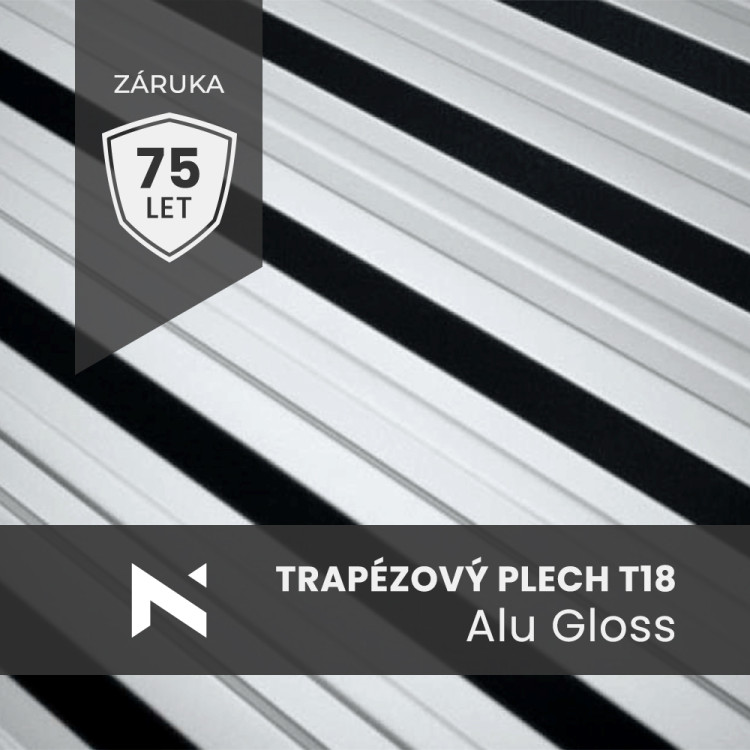 Trapézový plech T18 Alu Gloss