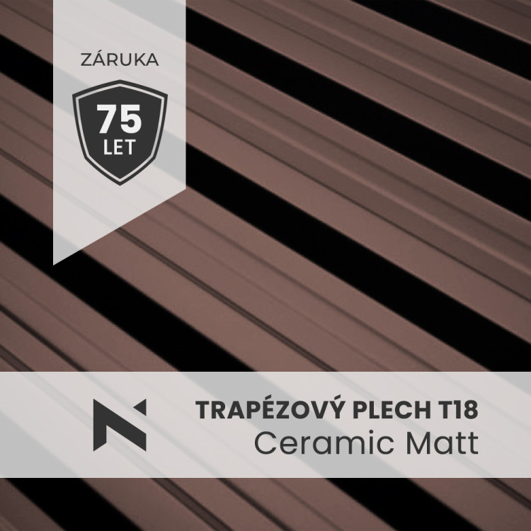 Trapézový plech T18 Ceramic Matt BT 350 0,6 mm