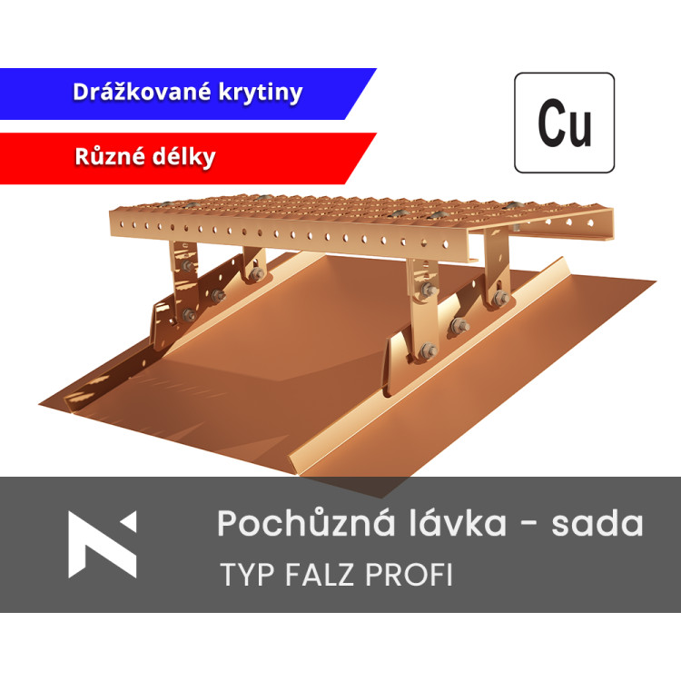 Drážkovaná strešná krytina - FALZ, meď