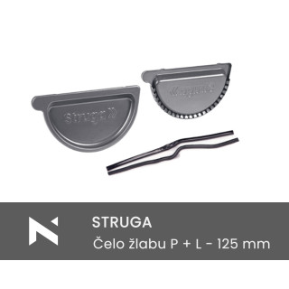STRUGA Čelo žlabu komplet pravé + levé - 125 mm