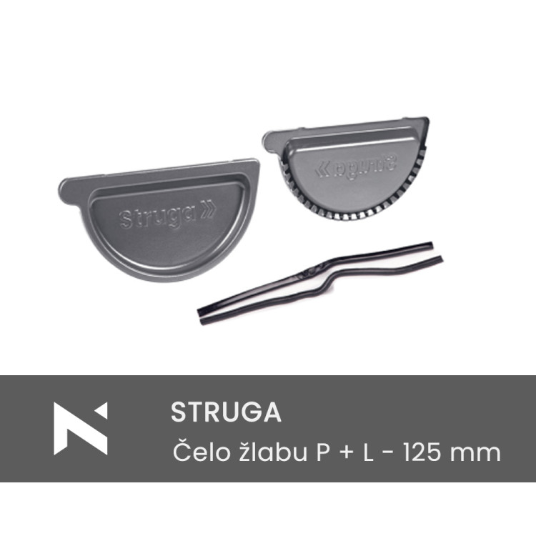 STRUGA Čelo žlabu komplet pravé + levé - 125 mm