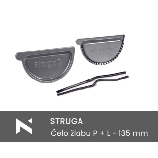 STRUGA Gutter head complete Right + Left - 135 mm