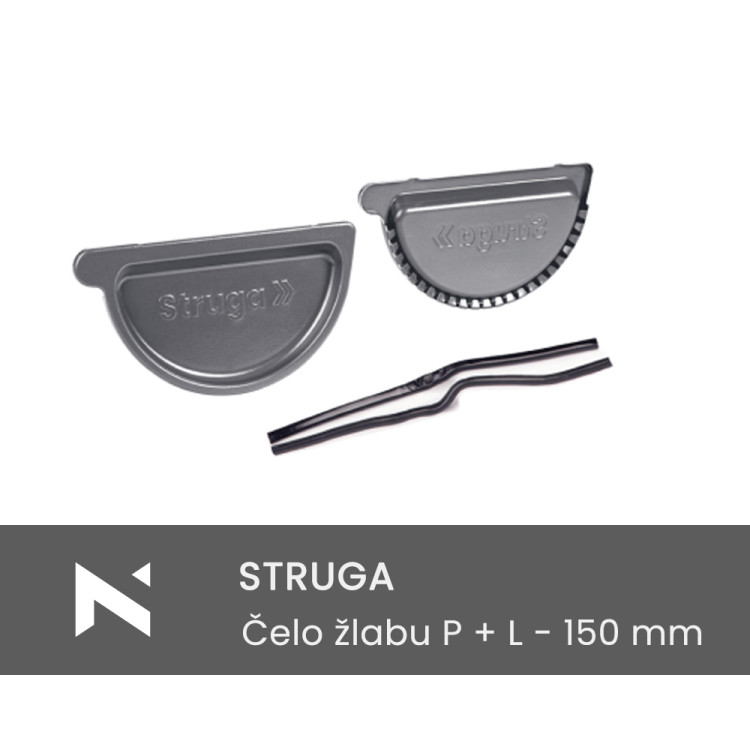 STRUGA Čelo žlabu komplet pravé + levé - 150 mm